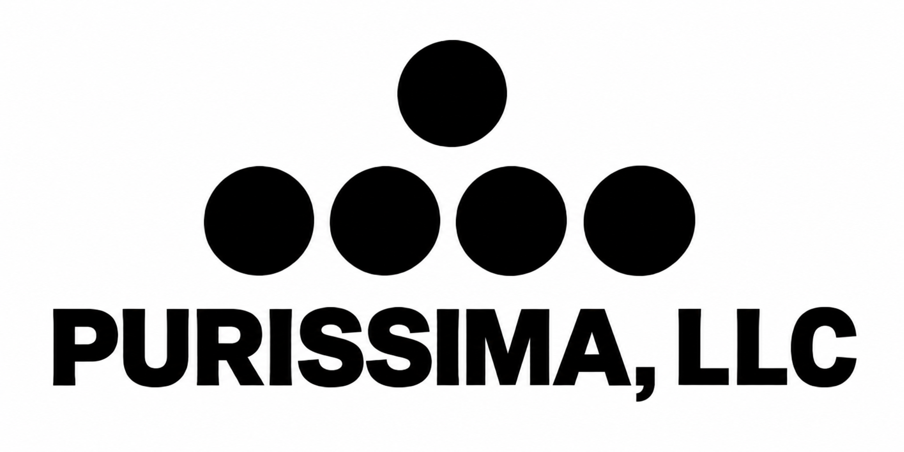 Purissima, LLC logo: five black circles above the company name